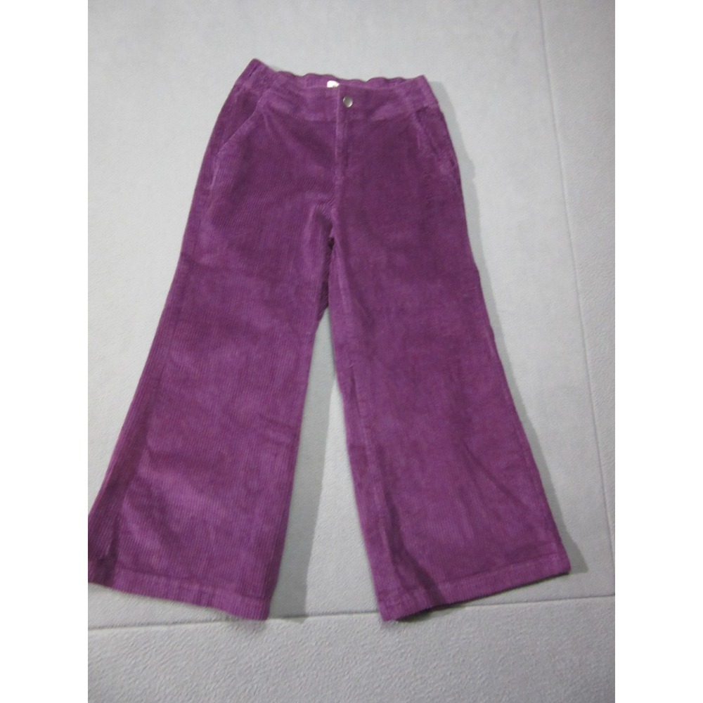 Pact Pants Womens Small Purple Corduroy Wide Leg Baggy Stretch Mid Rise